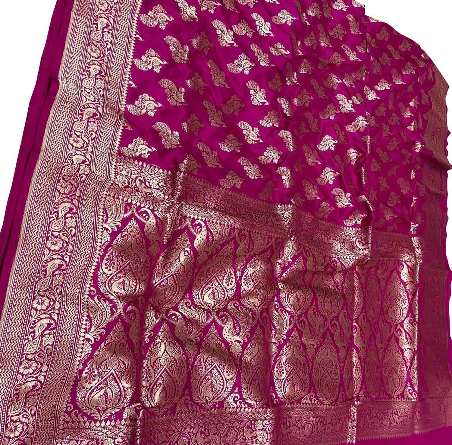 Exquisite Pink Banarasi Silk Saree Handloom - Luxurion World