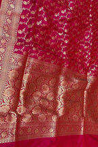 Exquisite Pink Banarasi Silk Saree Handloom - Luxurion World