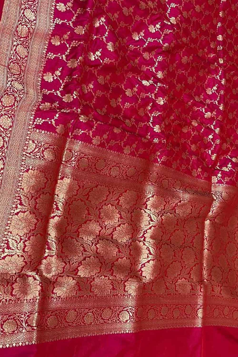 Exquisite Pink Banarasi Silk Saree Handloom - Luxurion World