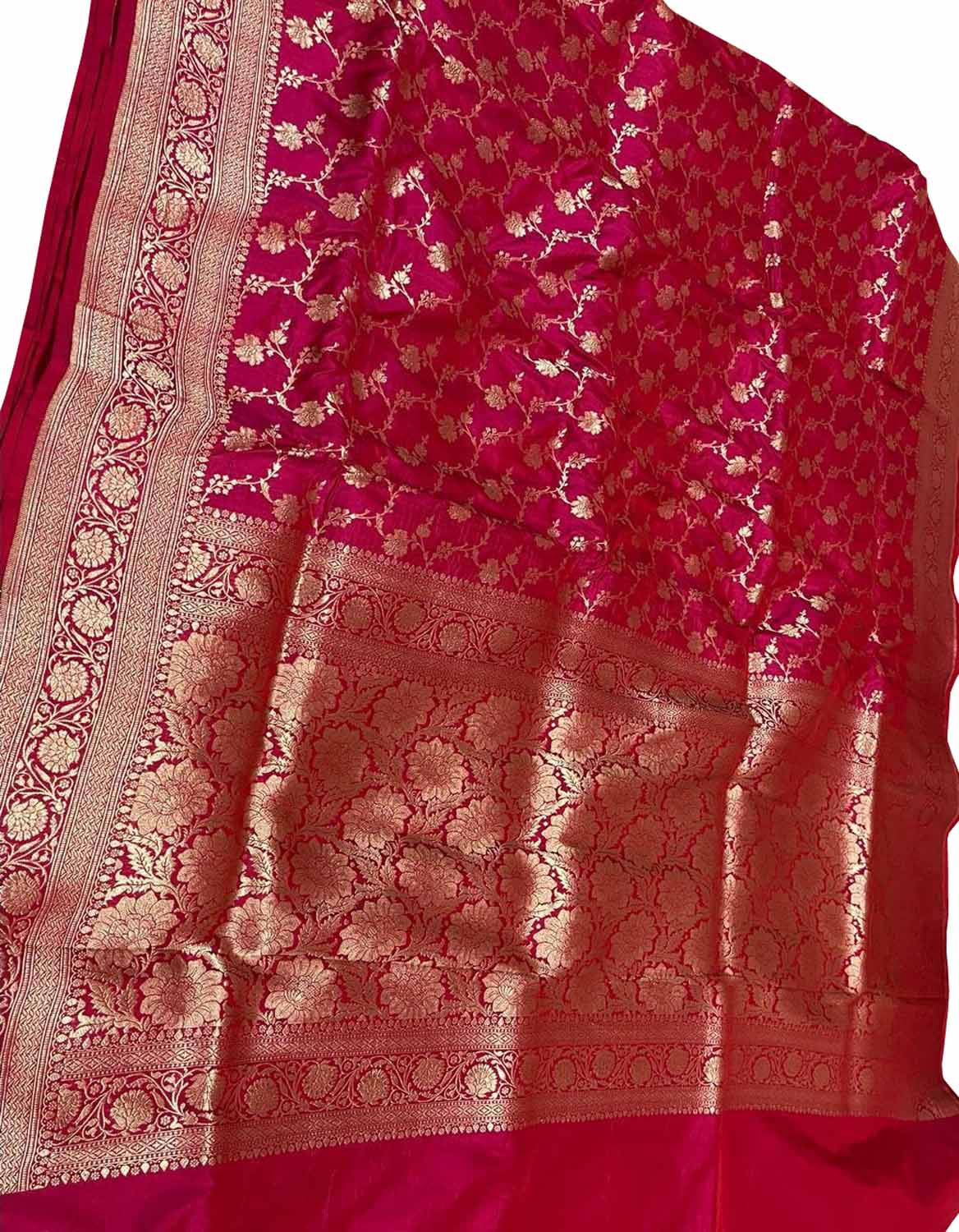 Exquisite Pink Banarasi Silk Saree Handloom - Luxurion World