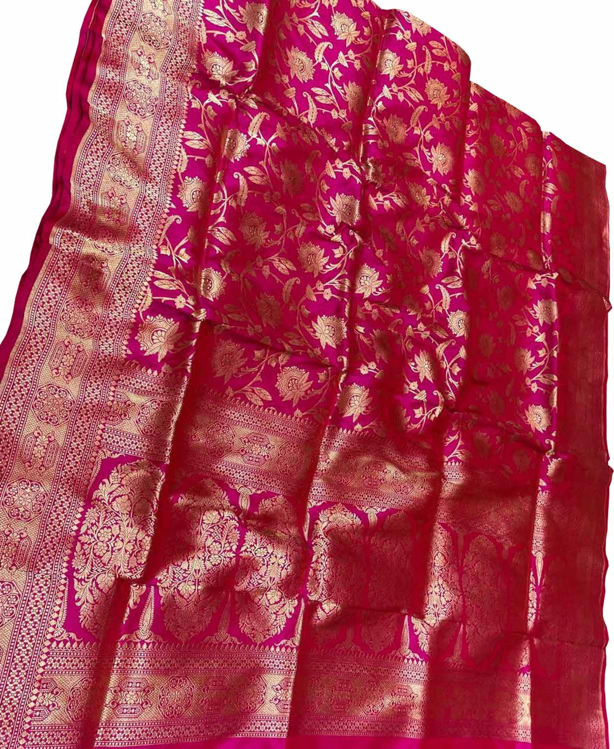 Exquisite Pink Banarasi Silk Saree - Luxurion World