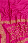 Exquisite Pink Banarasi Handloom Mashru Satin Silk Saree - Luxurion World