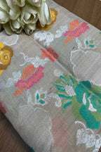 Exquisite Dyeable Banarasi Handloom Tussar Silk Meenakari Saree - Luxurion World