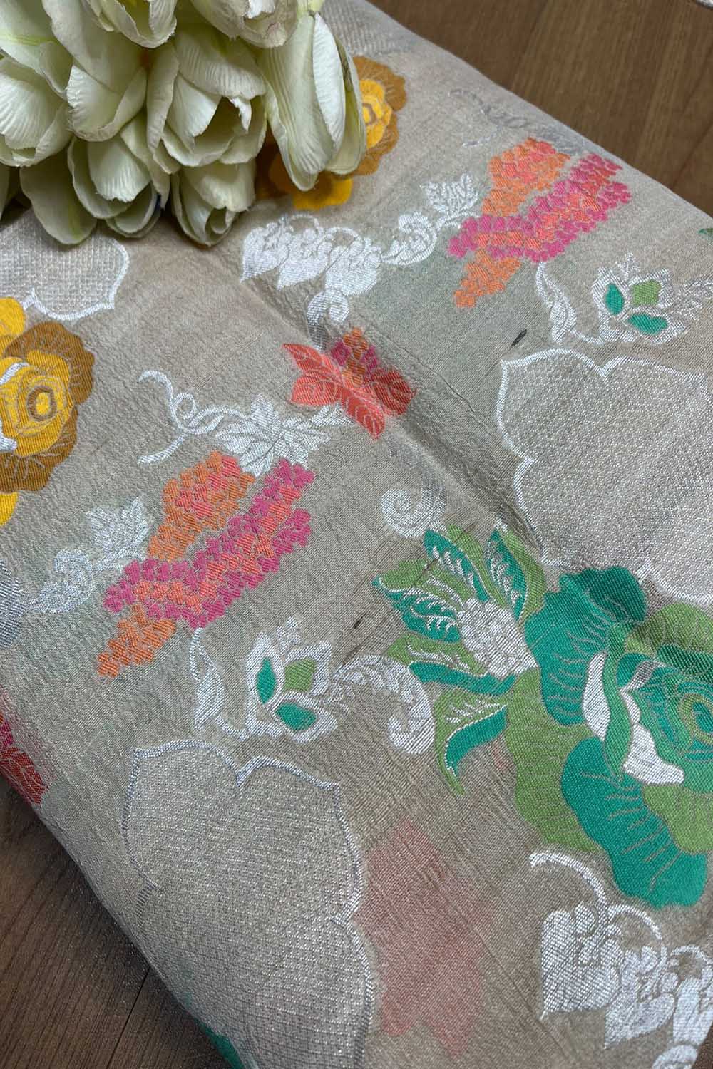 Exquisite Dyeable Banarasi Handloom Tussar Silk Meenakari Saree - Luxurion World