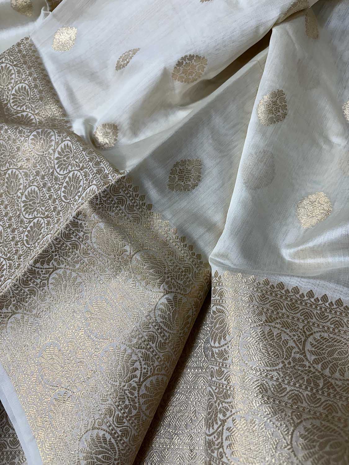 Dyeable Banarasi Handloom Pure Chiniya Silk Saree - Luxurion World