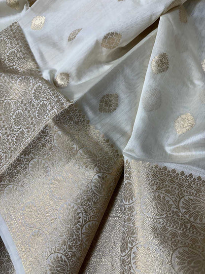 Dyeable Banarasi Handloom Pure Chiniya Silk Saree - Luxurion World