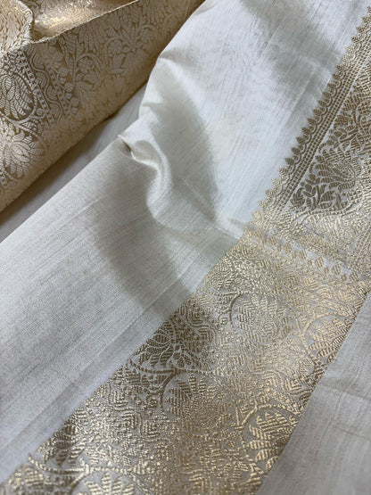 Dyeable Banarasi Handloom Pure Chiniya Silk Saree - Luxurion World