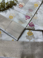 Dyeable Banarasi Handloom Pure Chiniya Silk Meenakari Saree - Luxurion World