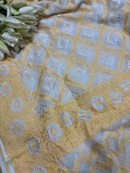 Dyeable Handloom Banarasi Pure Georgette Neemzari Saree - Luxurion World