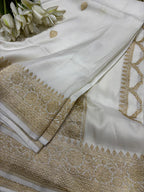 Dyeable Handloom Banarasi Pure Mashru Satin Kadwa Saree - Luxurion World