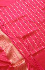 Pink Shot Banarasi Handloom Pure Katan Silk Kadwa Saree - Luxurion World