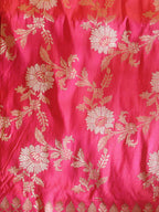 Pink Shot Banarasi Handloom Pure Katan Silk Kadwa Saree - Luxurion World