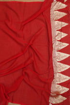 Red Banarasi Handloom Pure Georgette Sona Roopa Saree - Luxurion World