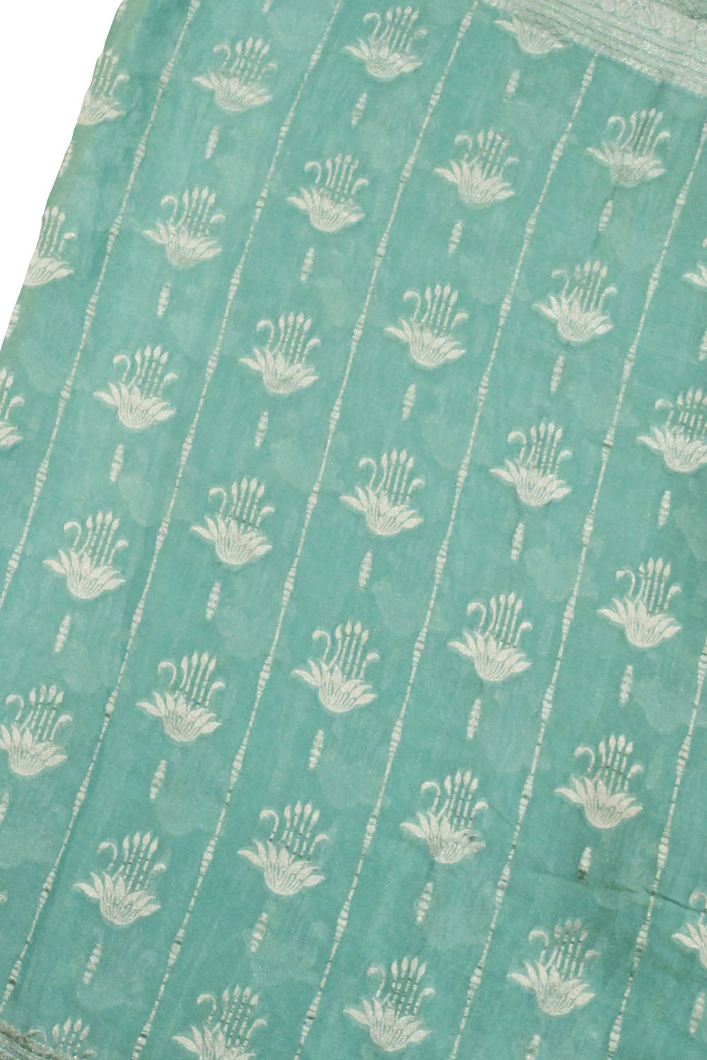 Elegant Blue Handloom Banarasi Pure Tissue Georgette Saree - Luxurion World
