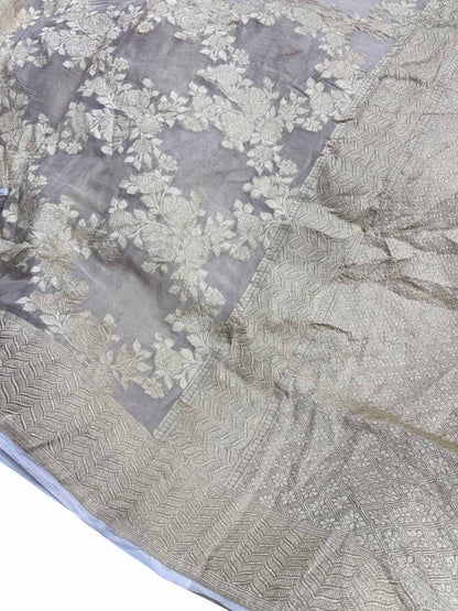 Dyeable Handloom Banarasi Pure Tissue Georgette Saree - Luxurion World