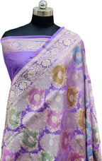 Exquisite Multicolor Handloom Banarasi Pure Katan Silk Rangkat Saree - Luxurion World