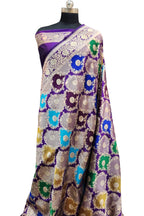Exquisite Multicolor Handloom Banarasi Pure Katan Silk Rangkat Saree - Luxurion World