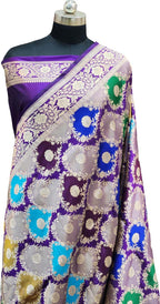 Exquisite Multicolor Handloom Banarasi Pure Katan Silk Rangkat Saree - Luxurion World