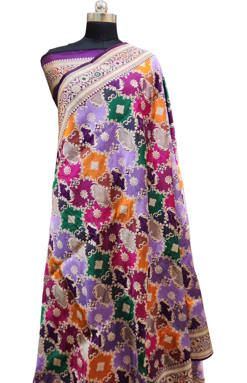 Exquisite Multicolor Handloom Banarasi Pure Katan Silk Rangkat Saree - Luxurion World