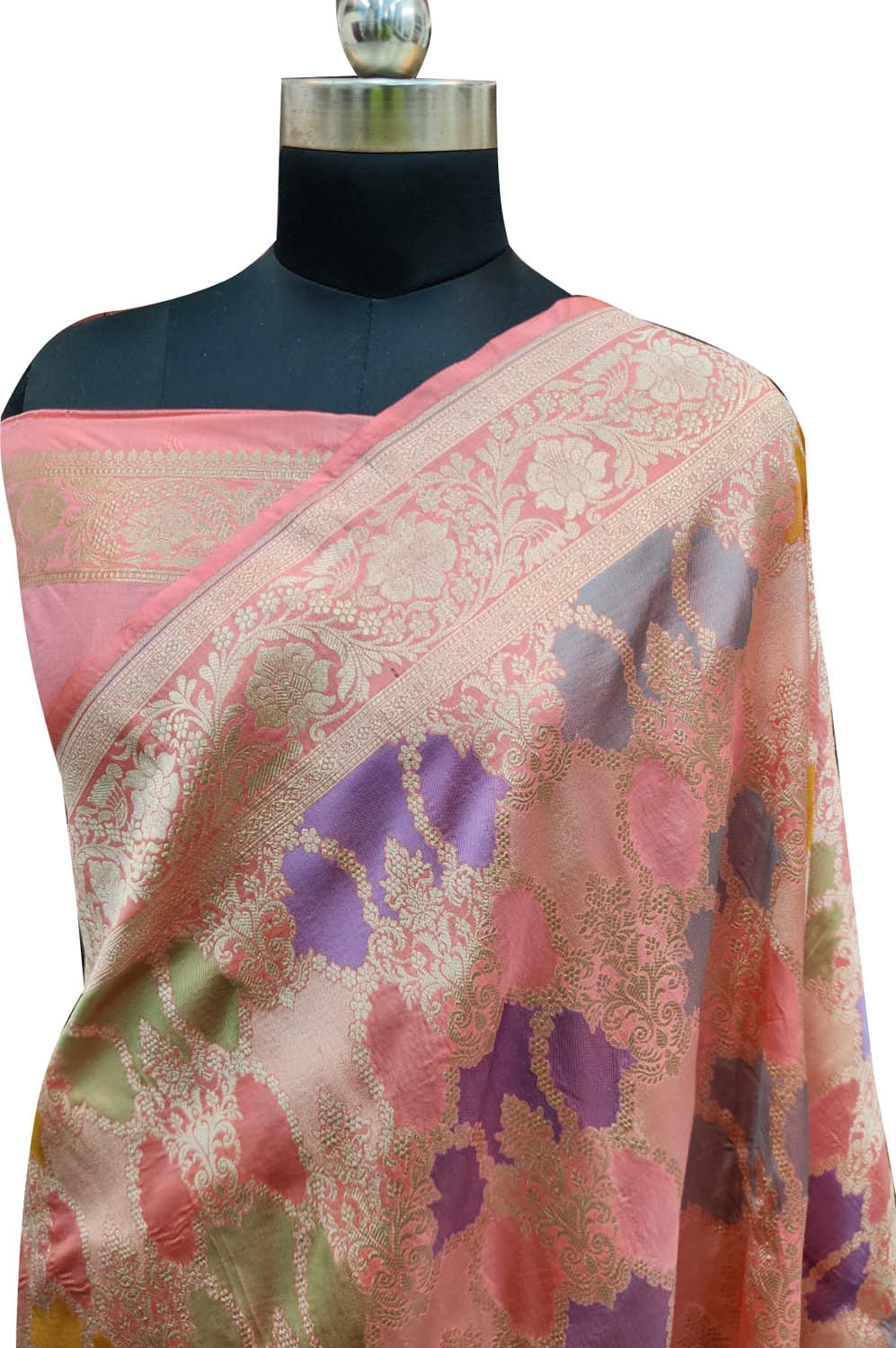 Exquisite Multicolor Handloom Banarasi Pure Katan Silk Rangkat Saree - Luxurion World