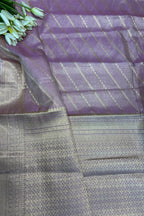 Purple Banarasi Tissue Silk Saree — Stripe Weave, Royal & Festive Wear