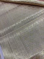 Pink Banarasi Tissue Silk Saree — Stripe Weave, Festive & Trousseau