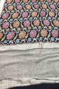 Black Handloom Banarasi Georgette Brush Dye Saree - Luxurion World