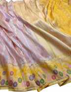 Purple Banarasi Handloom Pure Tissue Silk Saree - Luxurion World