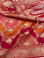 Multicolor Banarasi Rangkat Handloom Pure Katan Silk Saree - Luxurion World
