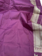 Exquisite Purple Banarasi Handloom Pure Katan Silk Meenakari Saree - Luxurion World