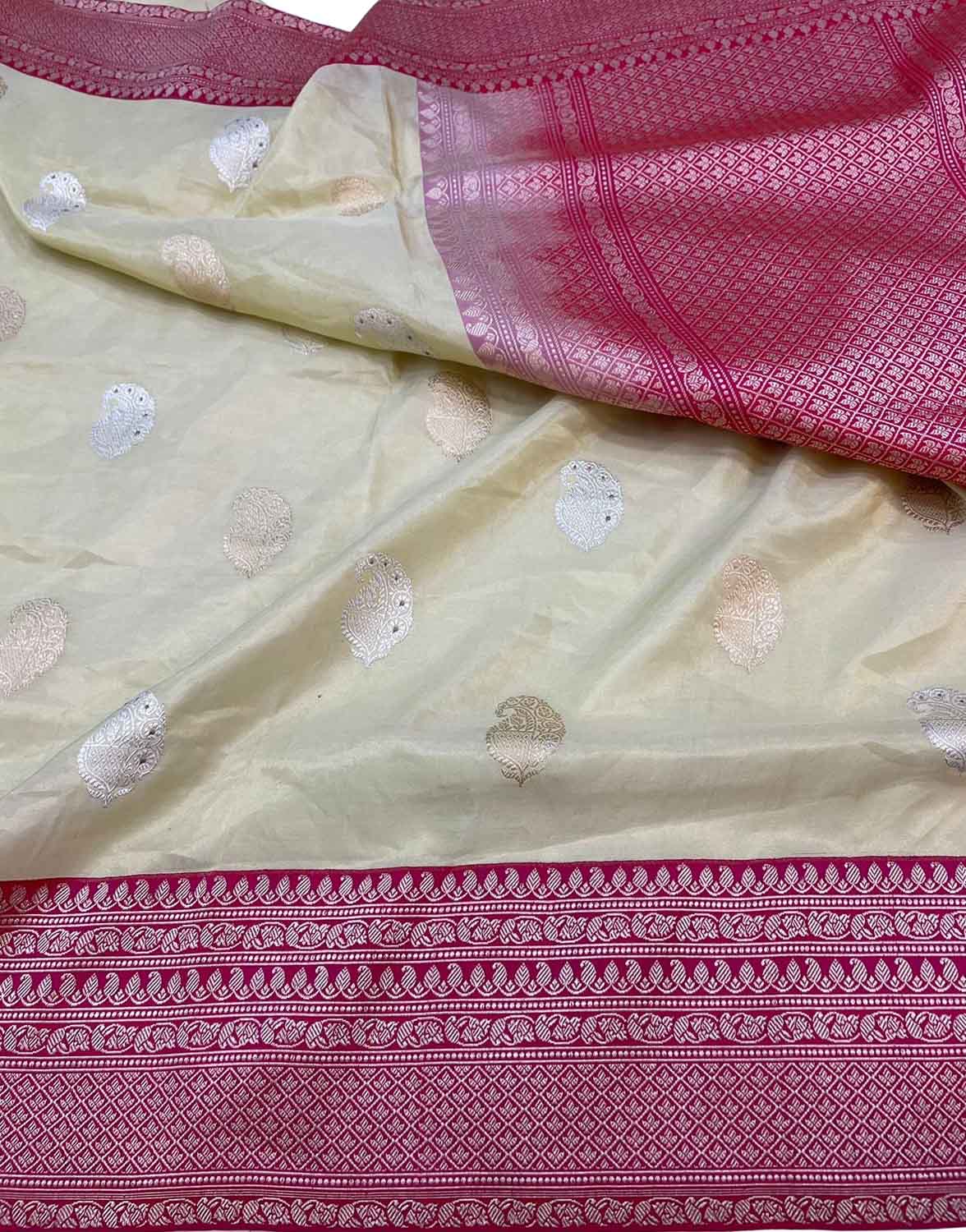 Elegant Pastel Banarasi Handloom Pure Tissue Silk Saree - Luxurion World