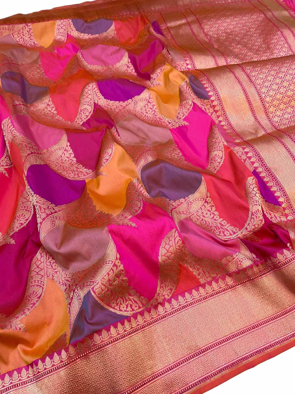 Exquisite Multicolor Banarasi Rangkat Handloom Pure Katan Silk Saree - Luxurion World