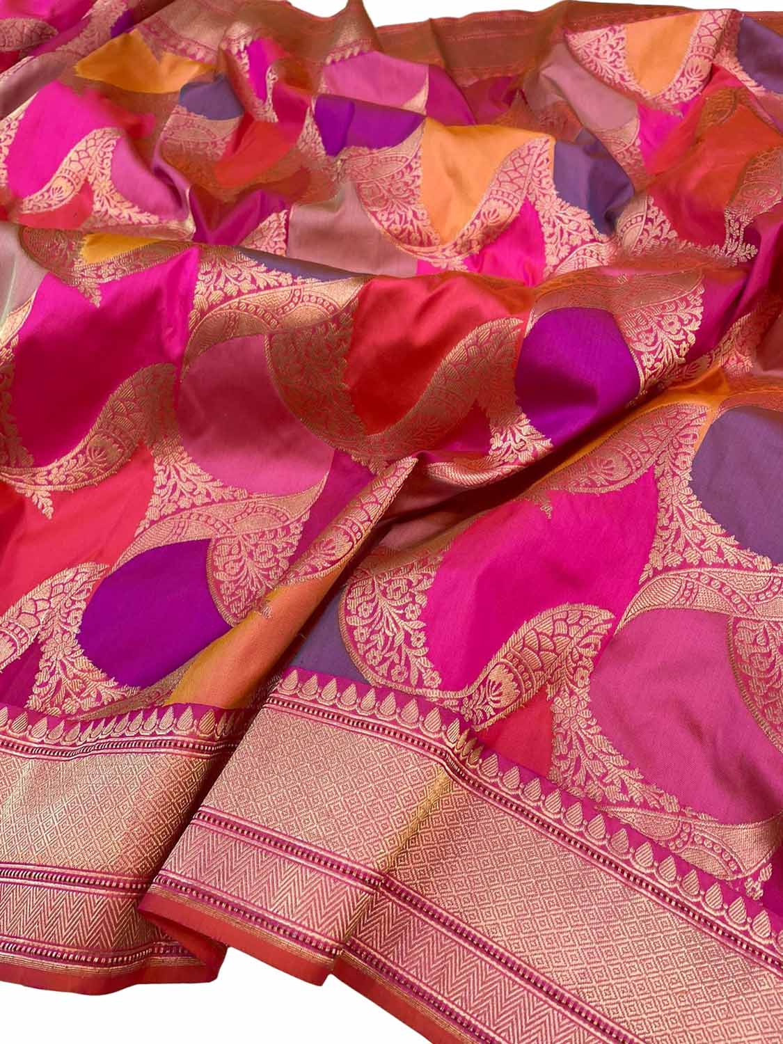 Exquisite Multicolor Banarasi Rangkat Handloom Pure Katan Silk Saree - Luxurion World