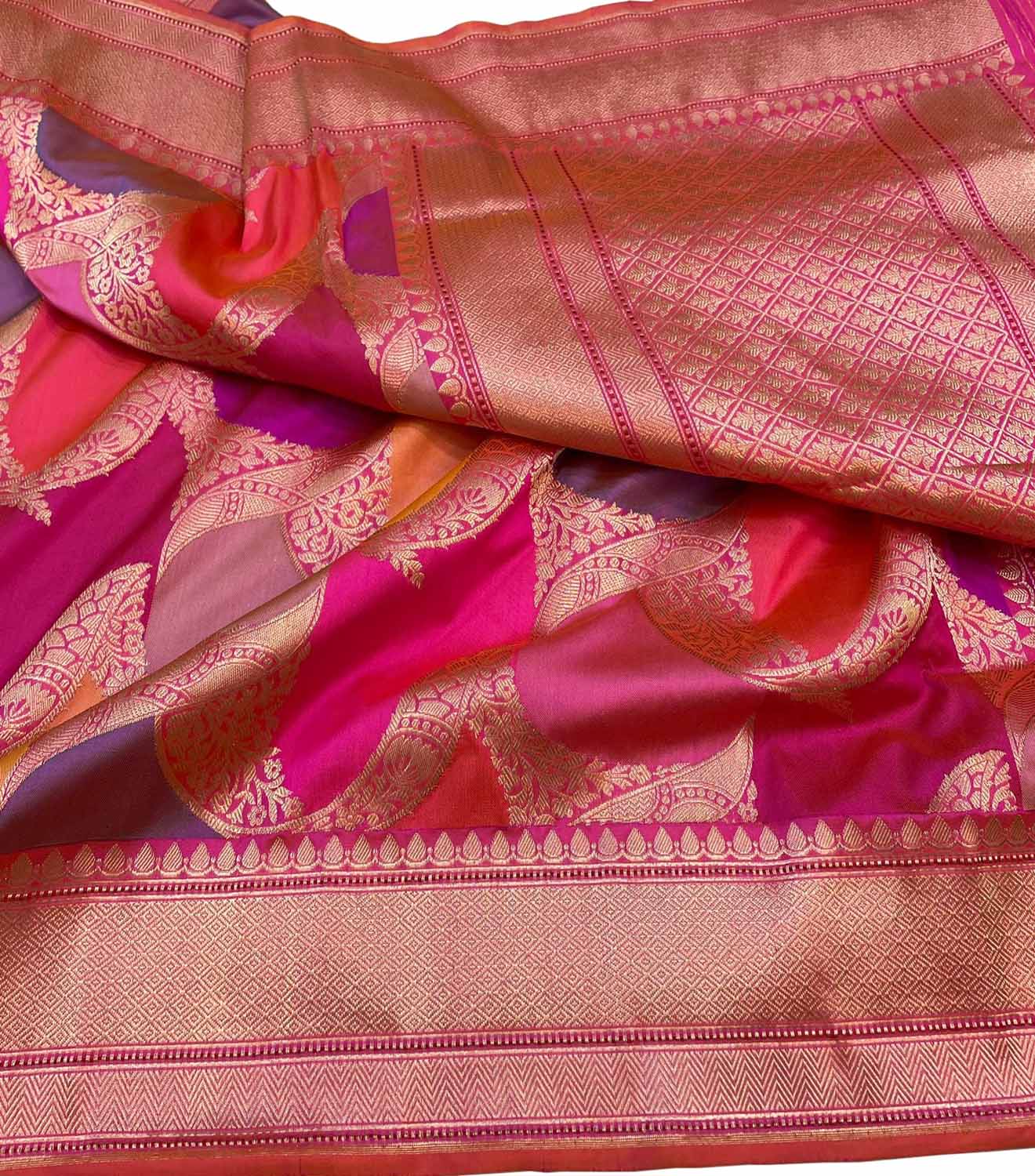 Exquisite Multicolor Banarasi Rangkat Handloom Pure Katan Silk Saree - Luxurion World