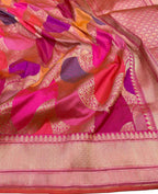Exquisite Multicolor Banarasi Rangkat Handloom Pure Katan Silk Saree - Luxurion World