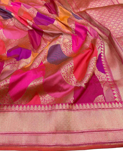 Exquisite Multicolor Banarasi Rangkat Handloom Pure Katan Silk Saree - Luxurion World