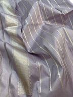 Exquisite Grey Banarasi Handloom Pure Katan Silk Saree: Timeless Elegance - Luxurion World