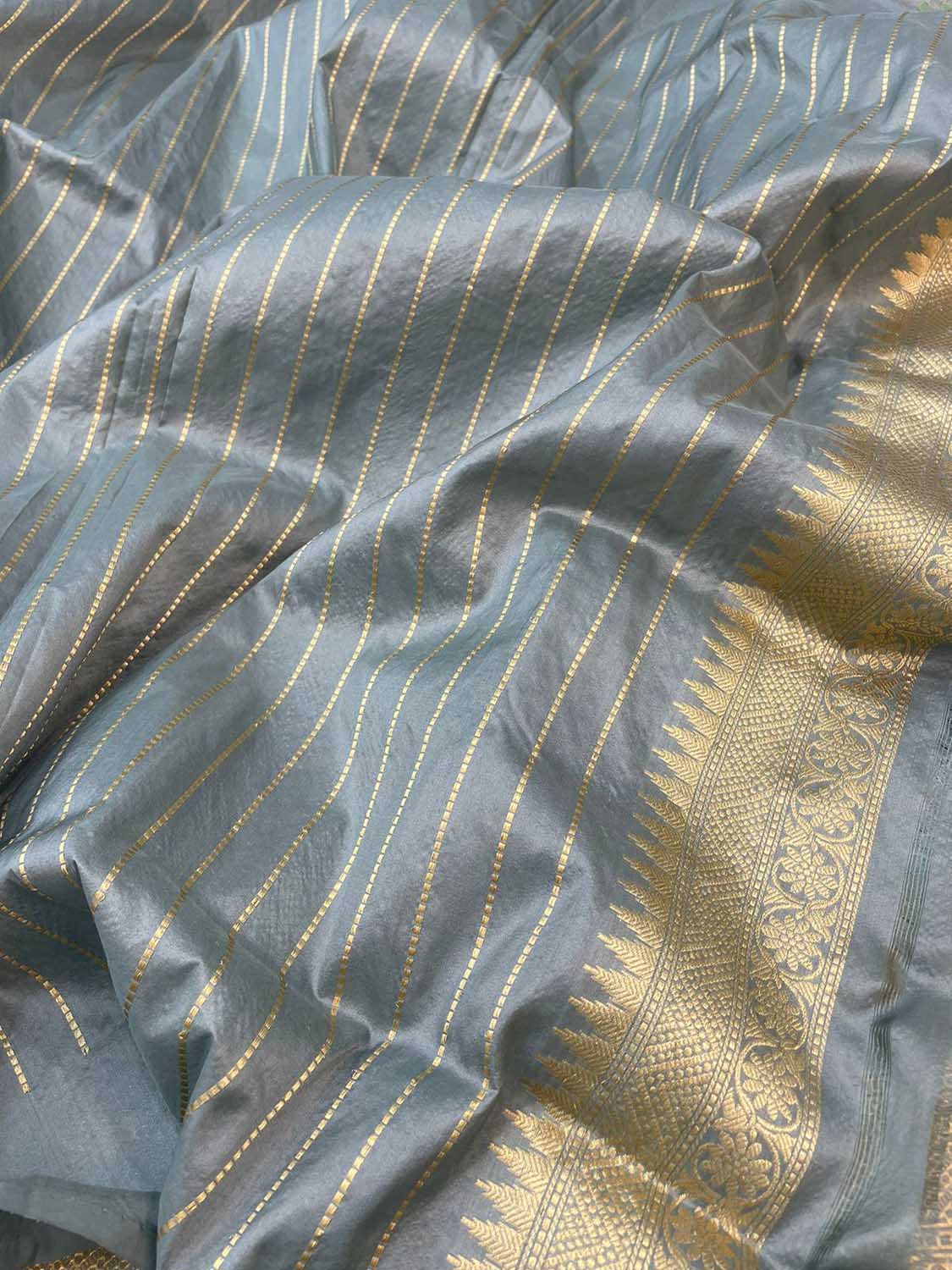 Exquisite Multicolor Banarasi Handloom Rangkat Pure Katan Silk Saree - Luxurion World