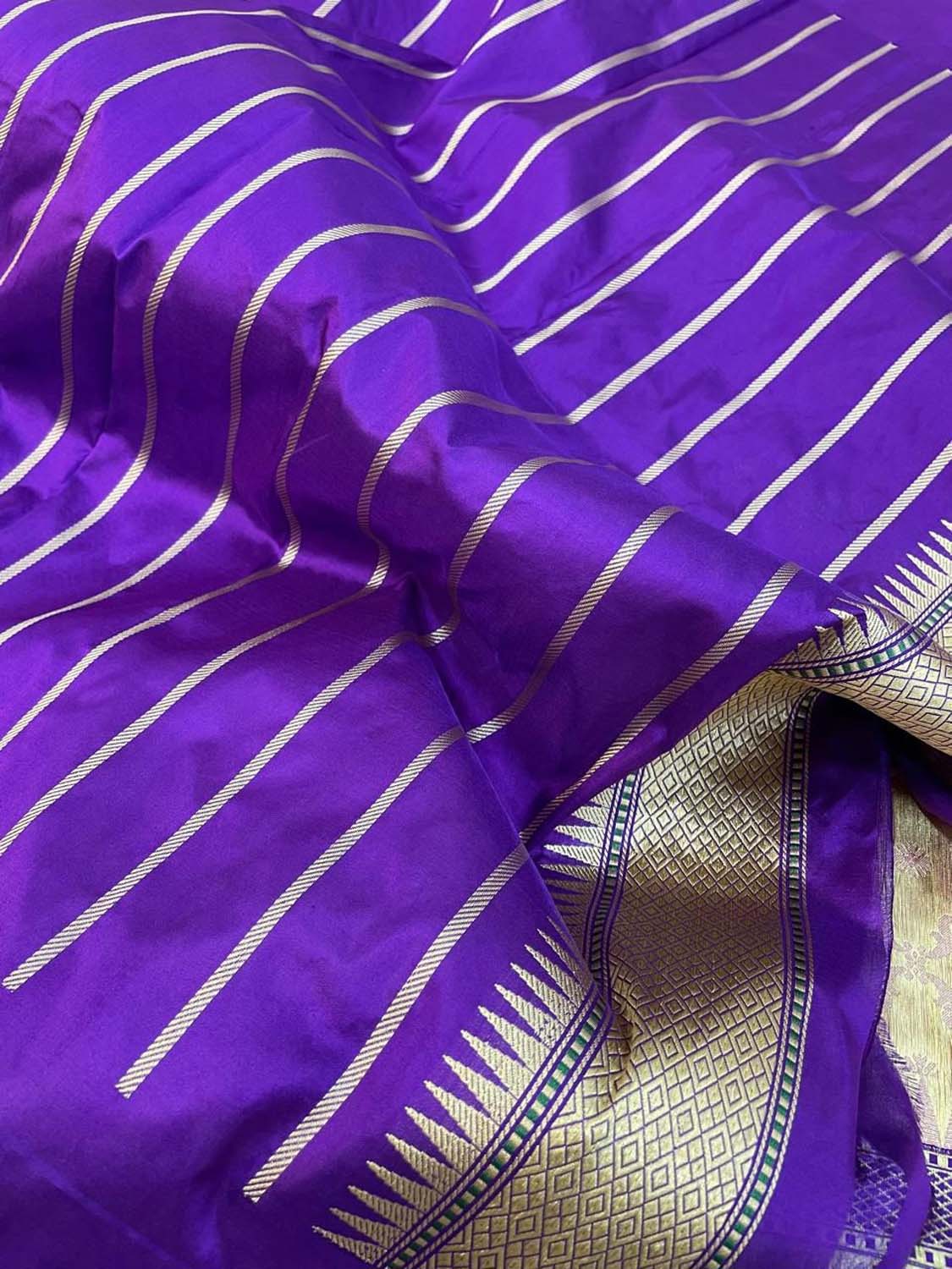 Elegant Pink Banarasi Silk Saree with Meenakari Border - Luxurion World