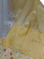 Elegant Off White Banarasi Silk Saree with Meenakari Border - Luxurion World