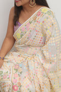 Dyeable Meenakari Flower Design Banarasi Pure Georgette Saree - Luxurion World