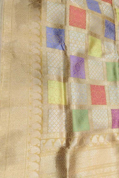 Exquisite Multicolor Banarasi Handloom Pure Katan Silk Rangkat Saree - Luxurion World