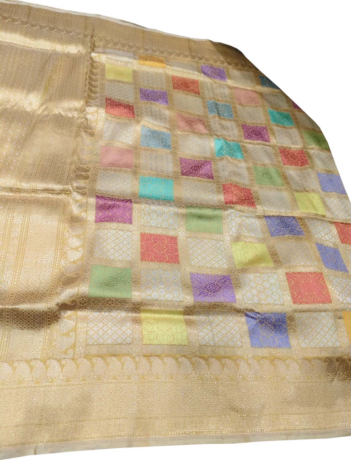 Exquisite Multicolor Banarasi Handloom Pure Katan Silk Rangkat Saree - Luxurion World