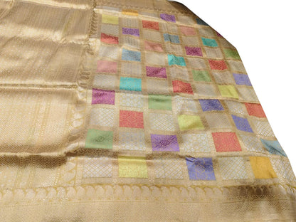 Exquisite Multicolor Banarasi Handloom Pure Katan Silk Rangkat Saree - Luxurion World