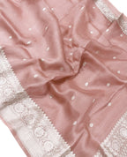 Pink Banarasi Kora Silk Saree - Luxurion World