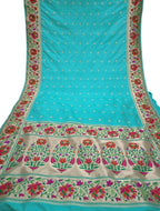 Elegant Blue Banarasi Handloom Silk Saree - Luxurion World