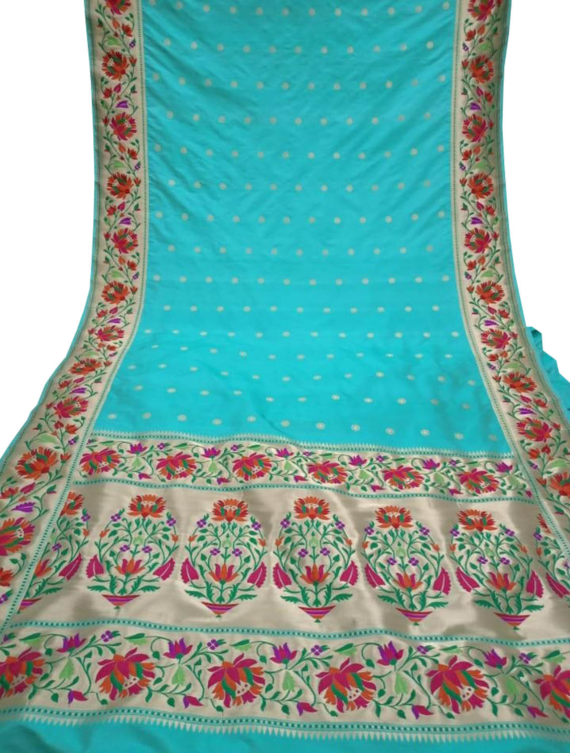 Elegant Blue Banarasi Handloom Silk Saree - Luxurion World