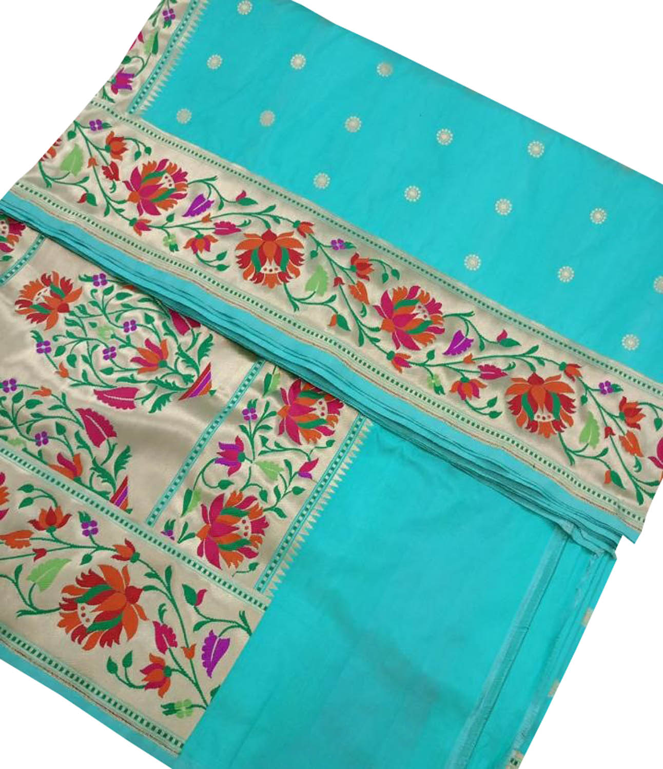 Elegant Blue Banarasi Handloom Silk Saree - Luxurion World