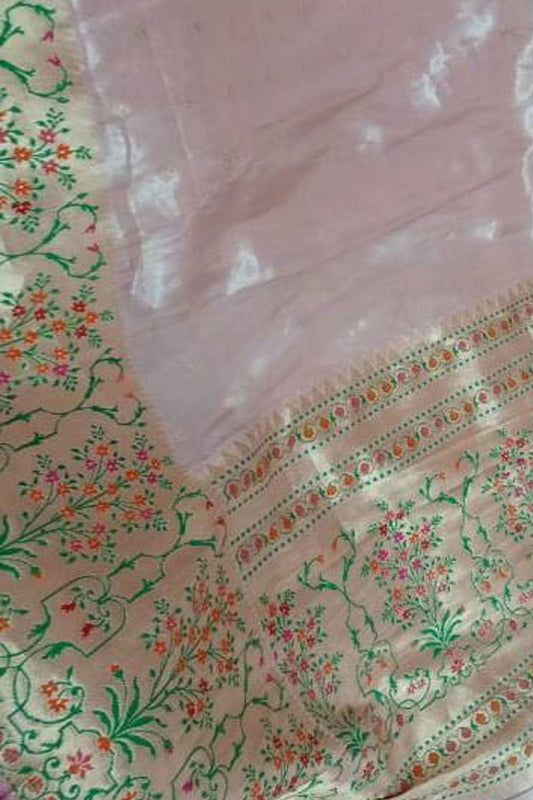 Exquisite Pink Banarasi Handloom Katan Silk Saree