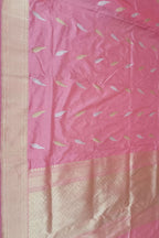 Pink Banarasi Handloom Pure Katan Silk Saree - Luxurion World